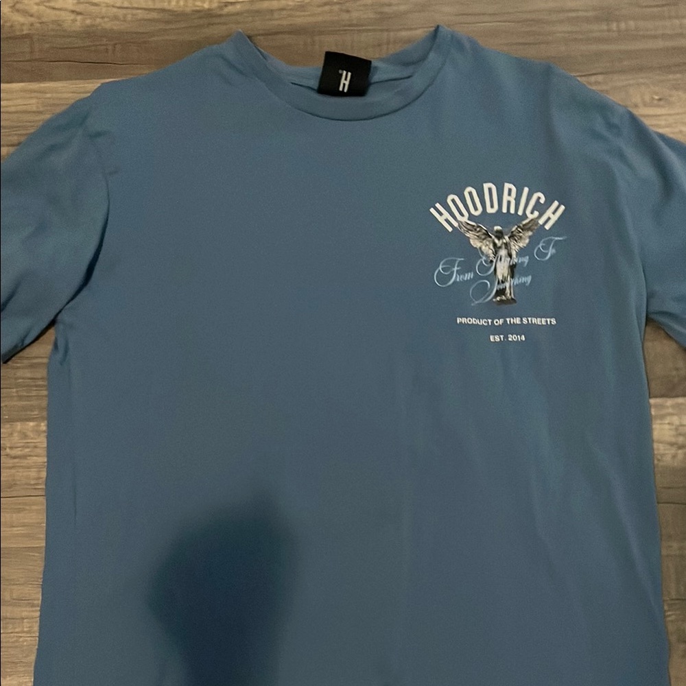 Blue Hoodrich from nothing to something shirt size small pre-owned
